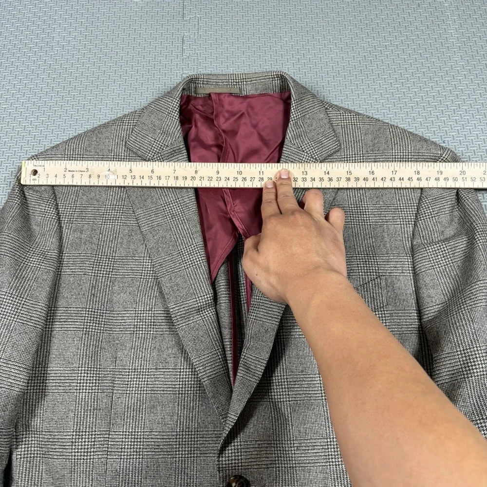 Suit Supply Windowpane Houndstooth Cashmere Wool Blend Unstructured Blazer 40L